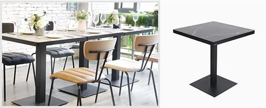 Modern Restaurant Metal Frame HPL Top Table New Design Coffee Table 804DT-STHPL-SQ70