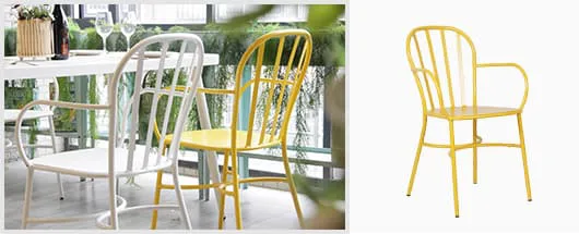 French Outdoor Stackable Cafe Industrial Bistro Commercial Metal Chair 763(M)S-H45-ALU