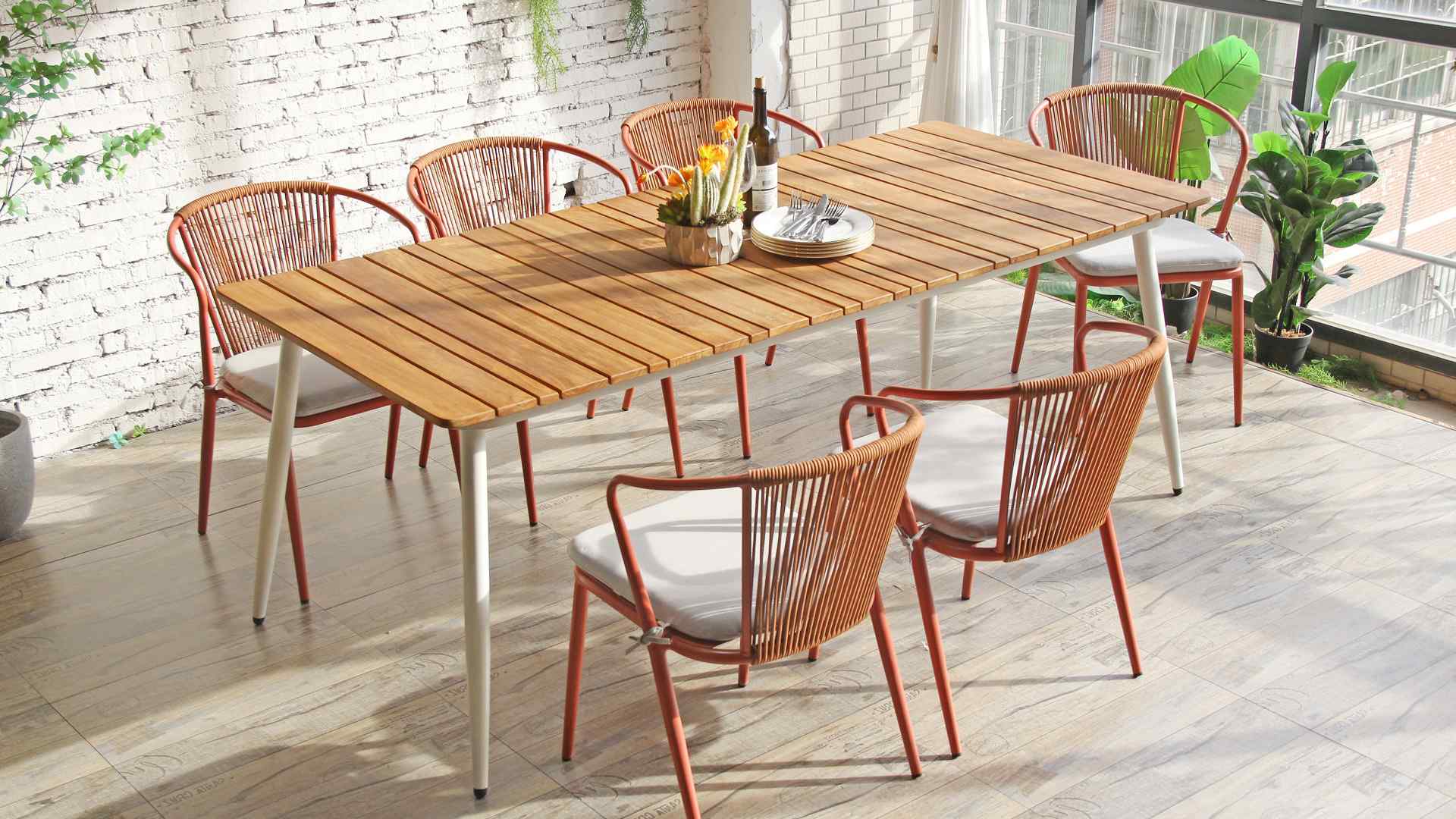 Wholesale Commercial Tables and Chairs Rope Garden Furniture CDG